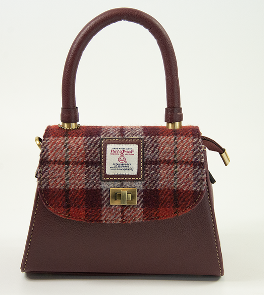 Harris Tweed Small Satchel Bag DPX-05/Maroon
