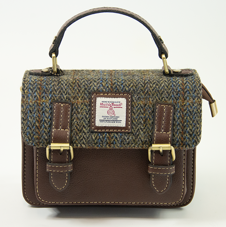 Harris Tweed Mini Satchel Bag 11/Brown