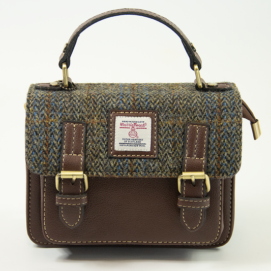 Harris Tweed Mini Satchel Bag 11/Brown
