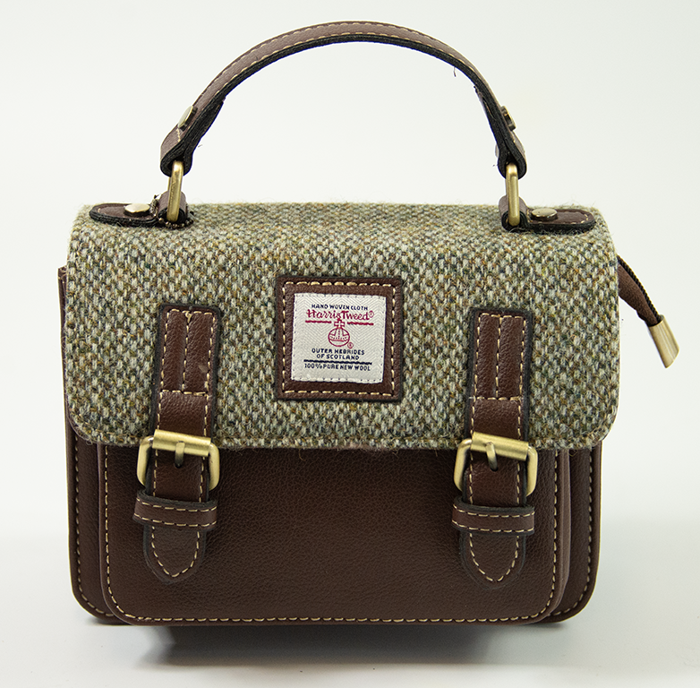 Harris Tweed Mini Satchel Bag 13/Brown