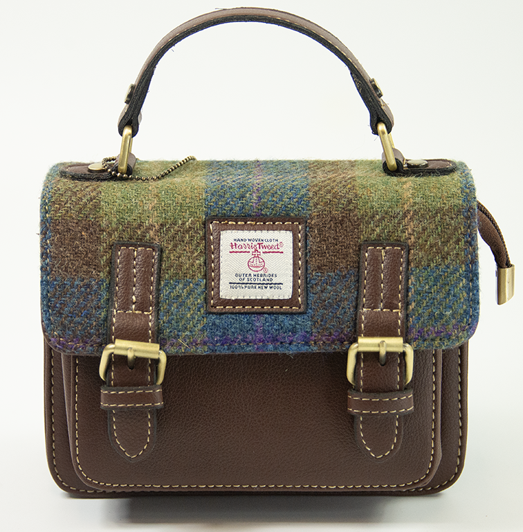 Harris Tweed Mini Satchel Bag 30/Brown