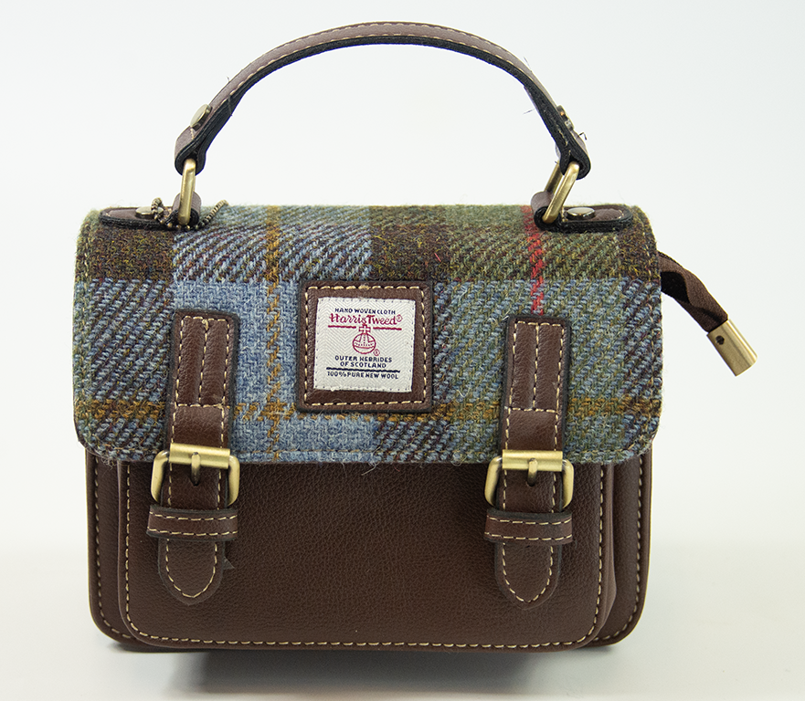 Harris Tweed Mini Satchel Bag 4/Brown