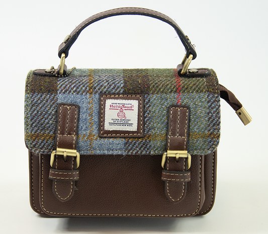 Harris Tweed Mini Satchel Bag 4/Brown