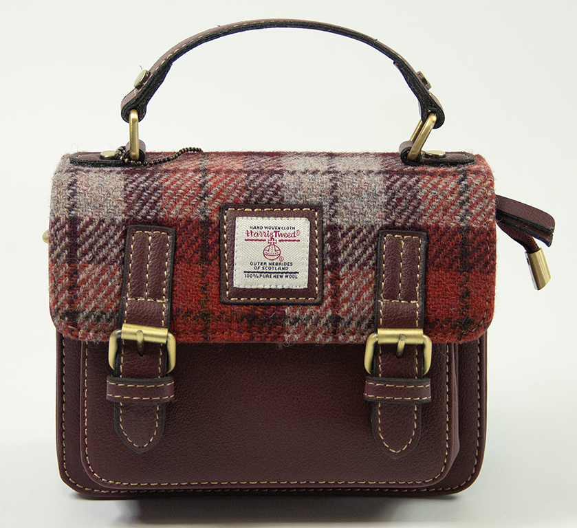 Harris Tweed Mini Satchel Bag DPX-05/Maroon