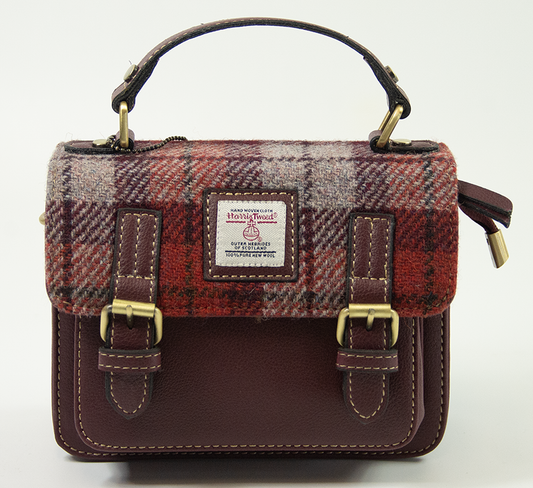 Harris Tweed Mini Satchel Bag DPX-05/Maroon
