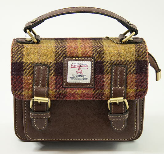 Harris Tweed Mini Satchel Bag DPX-07/Brown