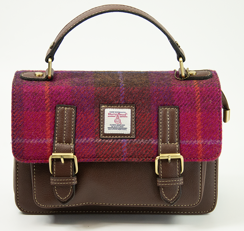 Harris Tweed Medium Satchel Bag 1/Brown