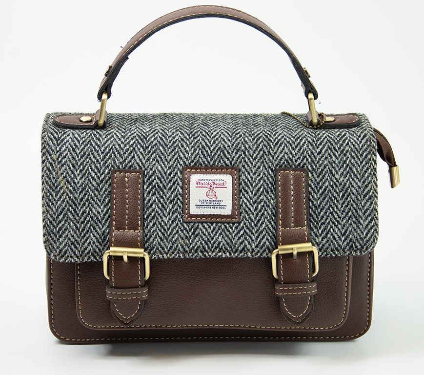 Harris Tweed Medium Satchel Bag 5/Brown
