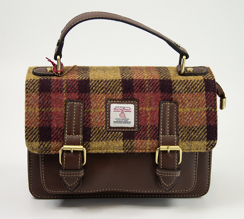Harris Tweed Medium Satchel Bag DPX-07/Brown