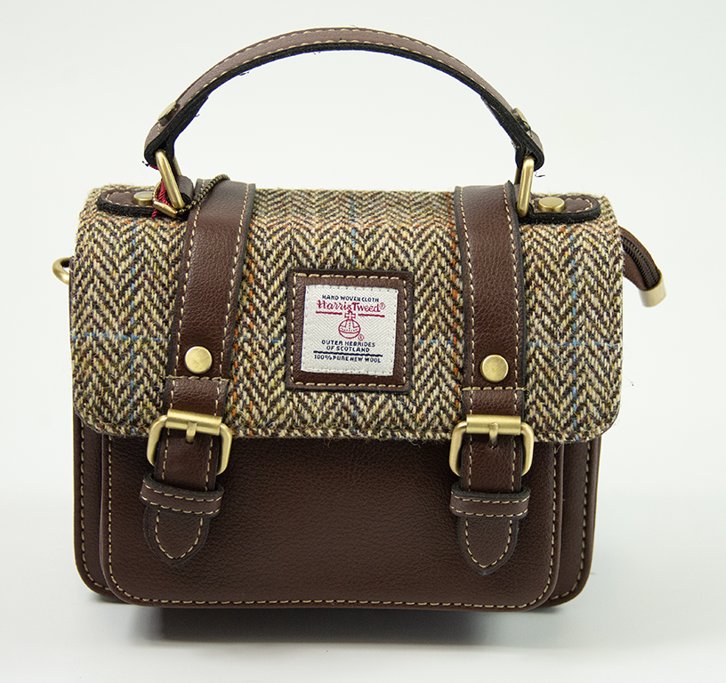Harris Tweed Baby Satchel Bag 7/Brown