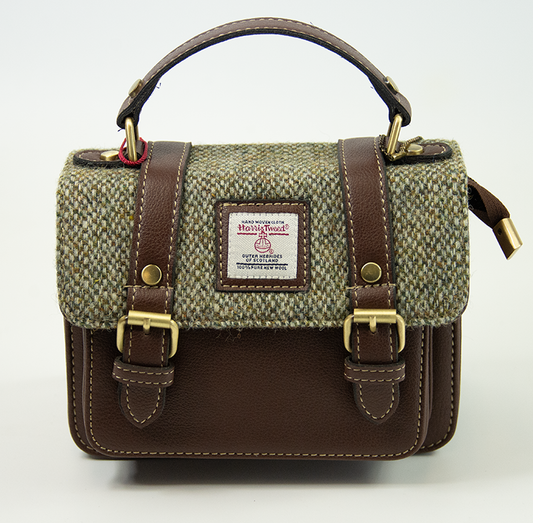 Harris Tweed Mini Satchel Bag 13/Brown
