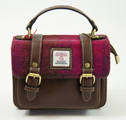 Harris Tweed Mini Satchel Bag 1/Brown