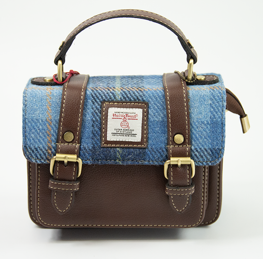 Harris Tweed Mini Satchel Bag 2/Brown