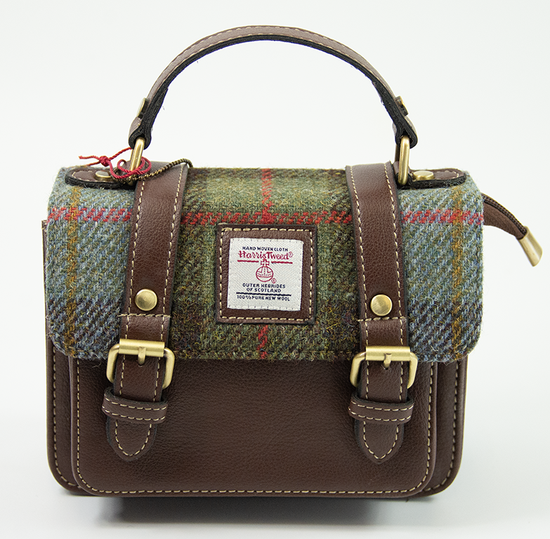Harris Tweed Mini Satchel Bag 4/Brown