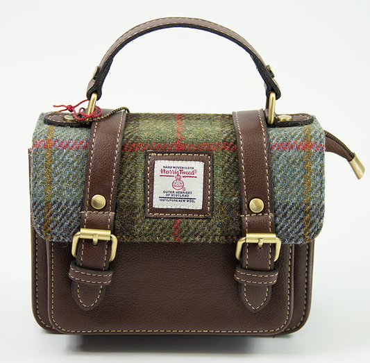 Harris Tweed Mini Satchel Bag 4/Brown