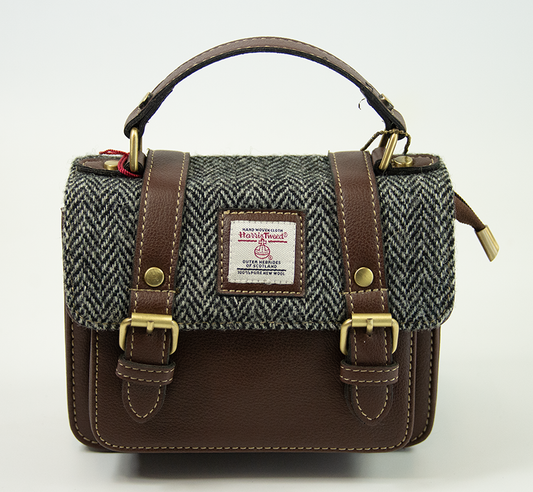 Harris Tweed Mini Satchel Bag 5/Brown