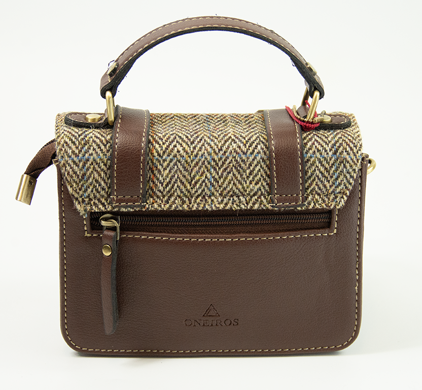 Harris Tweed Mini Satchel Bag 7/Brown