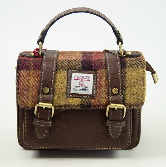 Harris Tweed Mini Satchel Bag DPX-07/Brown