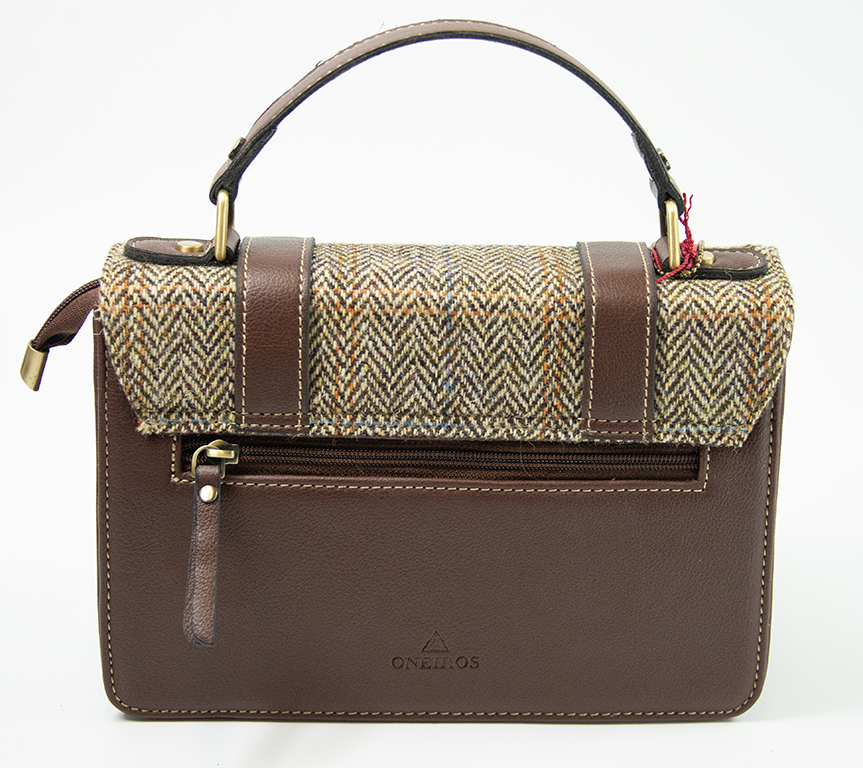 Harris Tweed Medium Satchel Bag 7/Brown