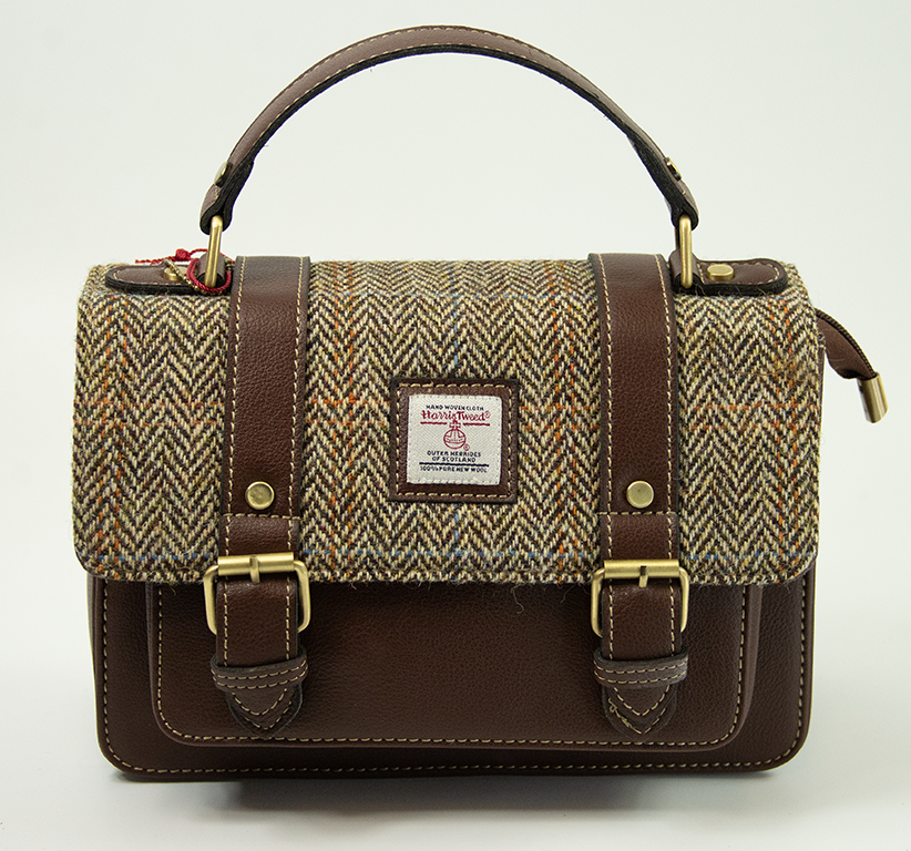 Harris Tweed Medium Satchel Bag 7/Brown