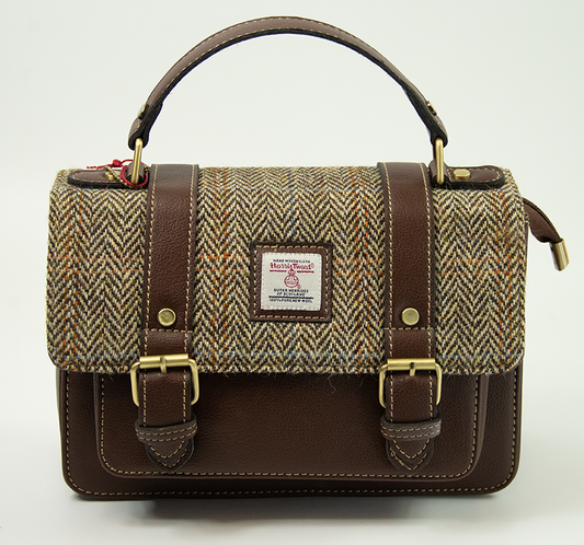 Harris Tweed Medium Satchel Bag 7/Brown