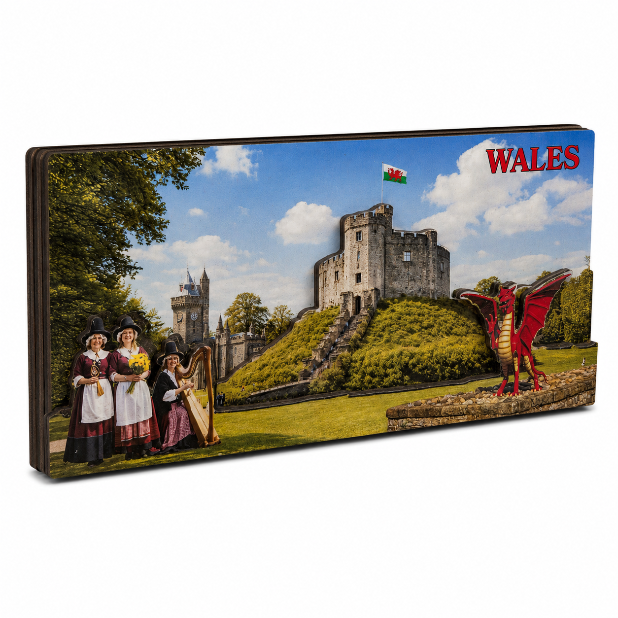 Wales Castle Rectangular MDF Magnet