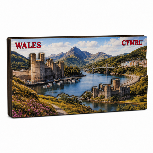Wales Cymru Boats Landscape Rectangular MDF Magnet