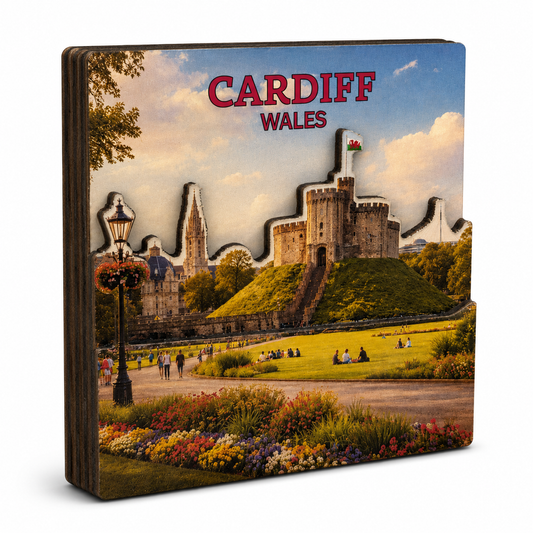 Cardiff Green Castle Square MDF Magnet
