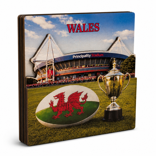 Wales Millenium Rugby Square MDF Magnet