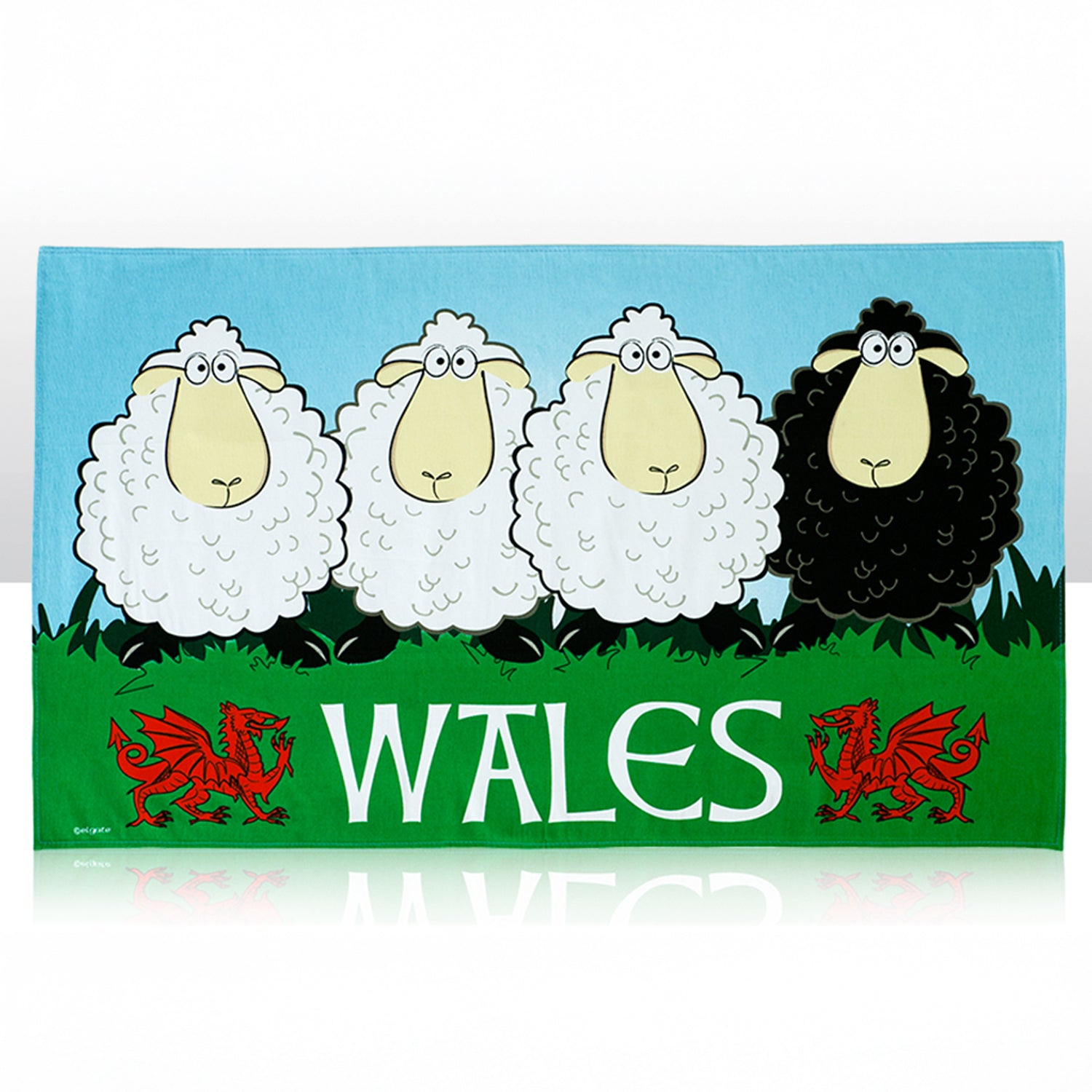 Ewe Tea Wales Black Sheep Tea Towel 0012 – ManavUK