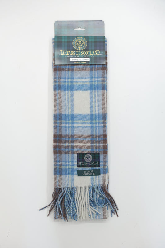 Tartans of Scotland Clan Scarf Stewart Muted Blue