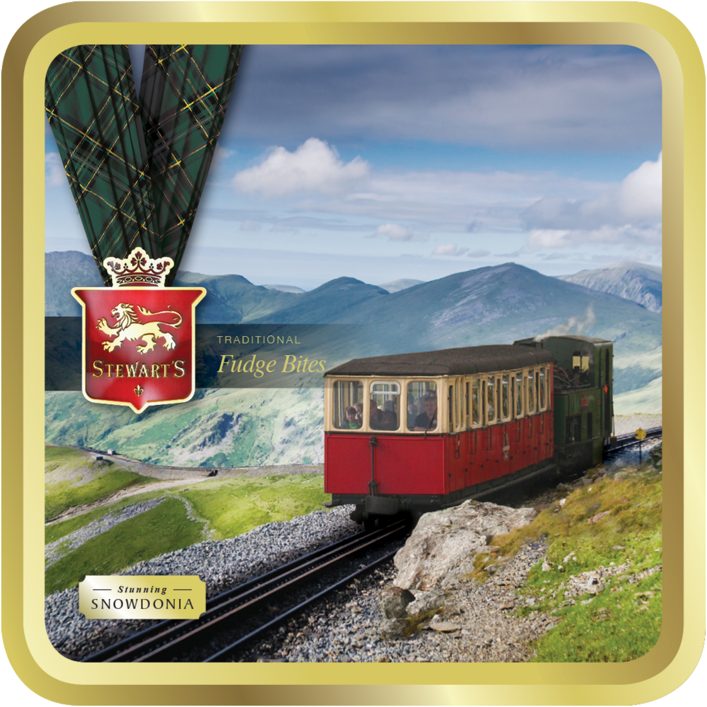 Stewarts' Tartan - Snowdonia Train Fudge Tin - 100g