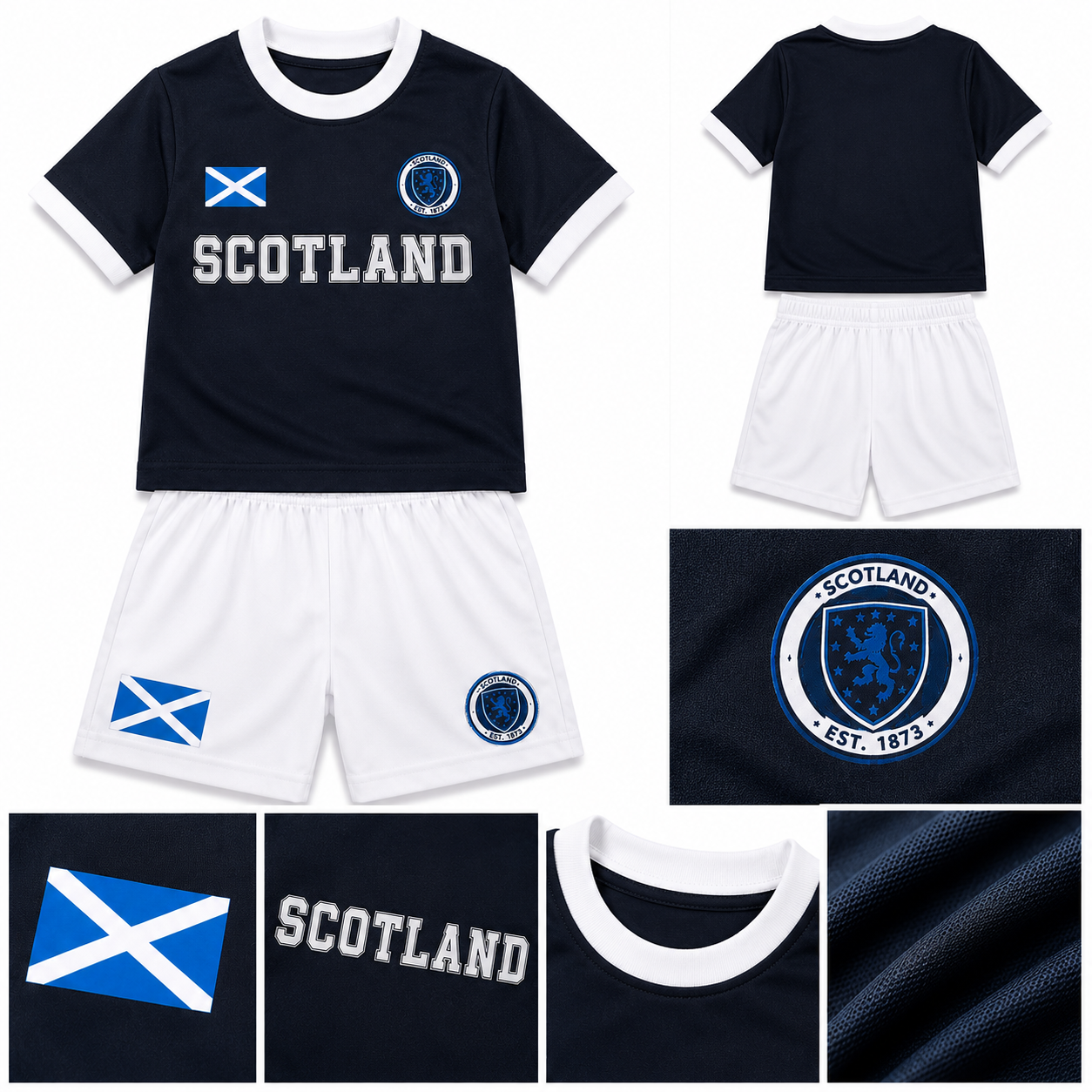 Kids Ally Scotland Navy Football Kit
