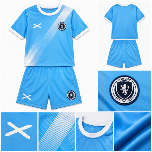 Kids Andy Scotland Sky Blue Football Kit