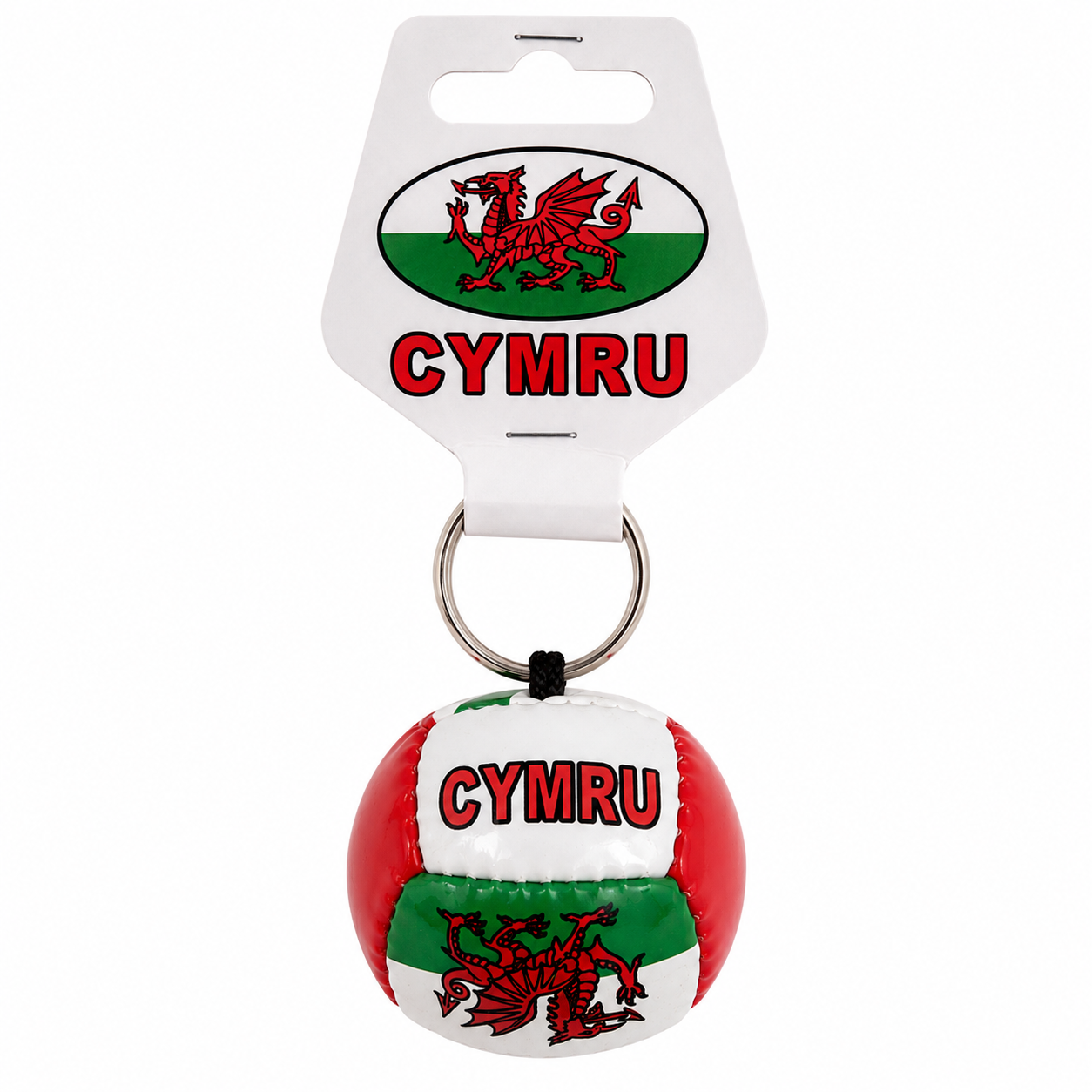 Wales Rugby Ball & Football Keyring