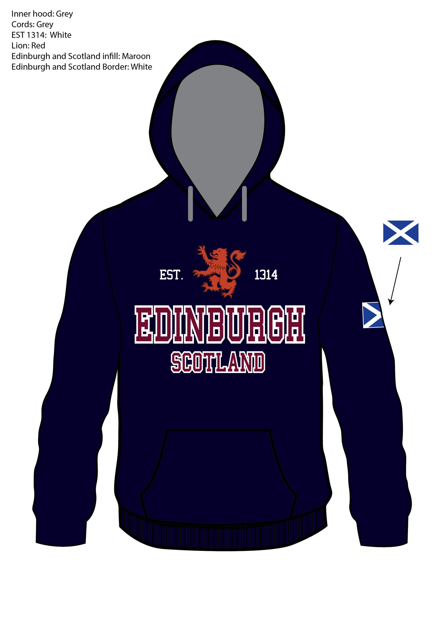 Scotland Est 1314 Edinburgh Hoodie
