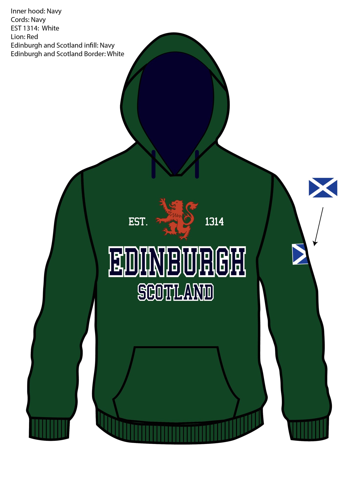 Scotland Est 1314 Edinburgh Hoodie