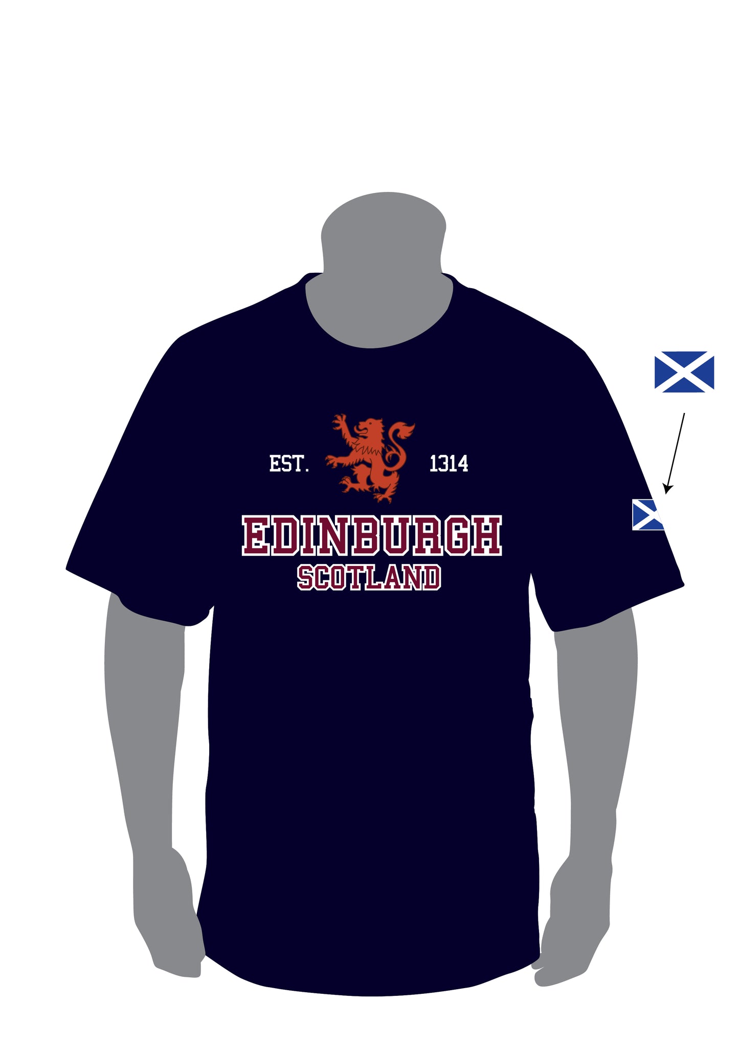 Scotland Est 1314 Edinburgh Applique T-Shirt