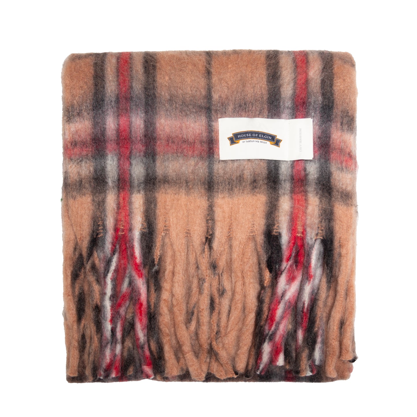 House of Elgin Tartan Blanket Scarf Thomson Camel