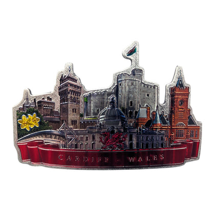 Wales Cardiff Landmarks Foil Magnet