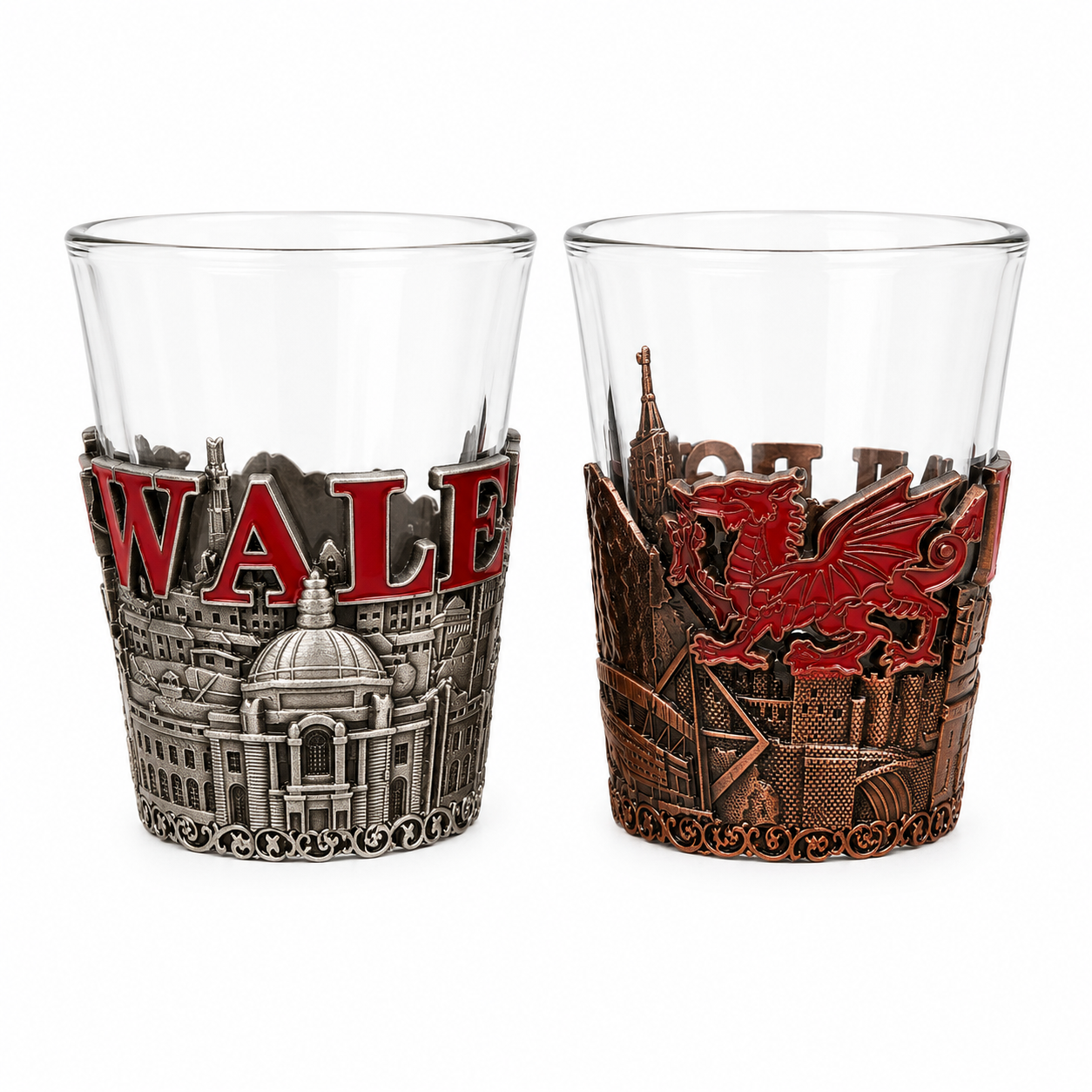 SB Wales Metal Shot Glass