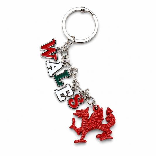 Wales Dragon Charm Keyring