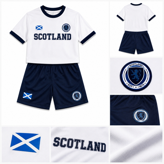 Kids Hamish White Scotland Football Kit