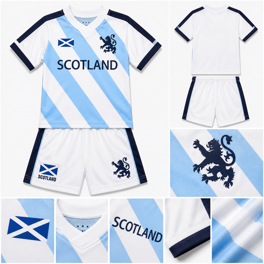 Kids Hew Scotland Stripe Football Kit