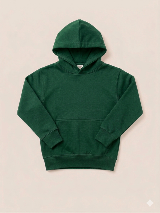 Kids Plain Hoodie - Green