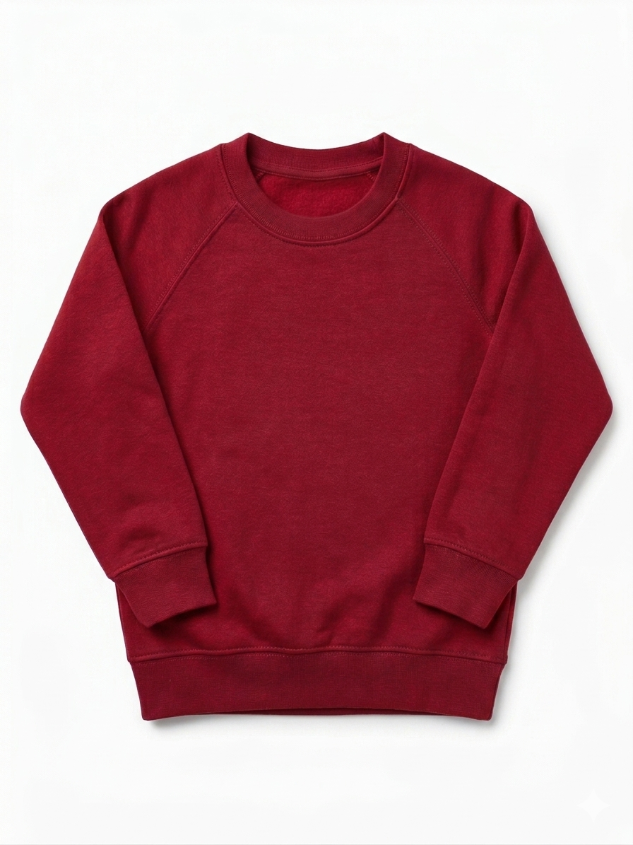Kids Plain Sweatshirt - Red