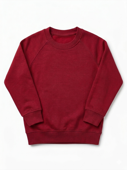 Kids Plain Sweatshirt - Red