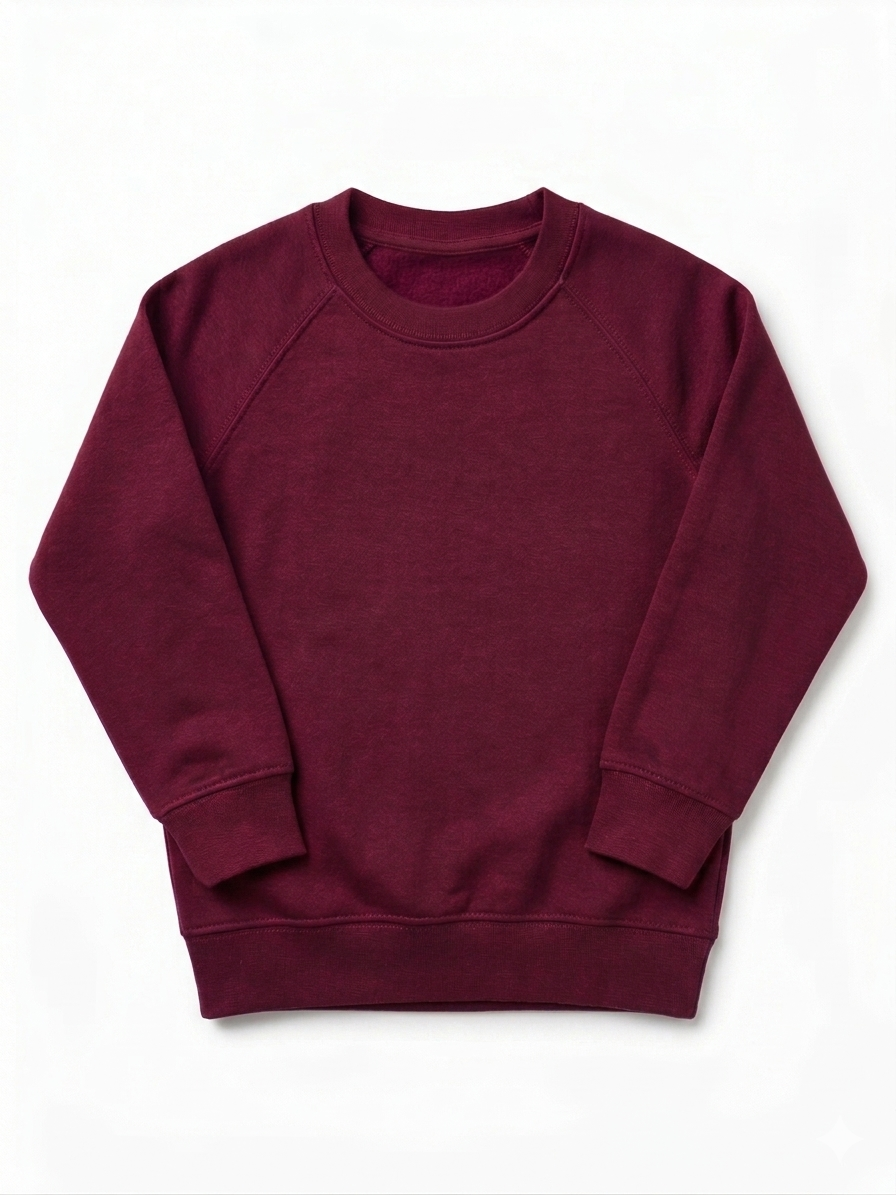 Kids Plain Sweatshirt - Claret