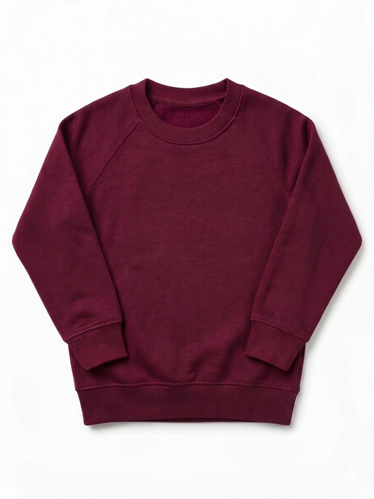 Kids Plain Sweatshirt - Claret