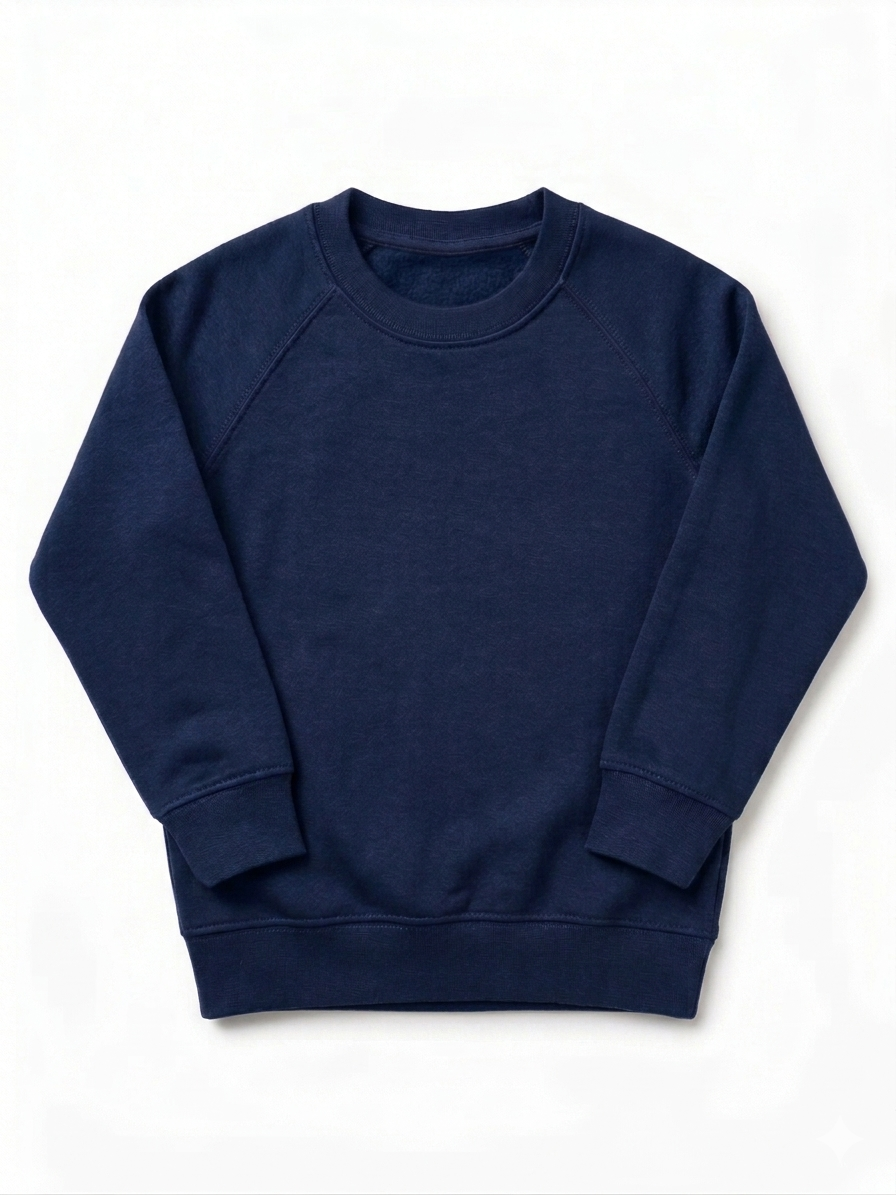 Kids Plain Sweatshirt - Navy
